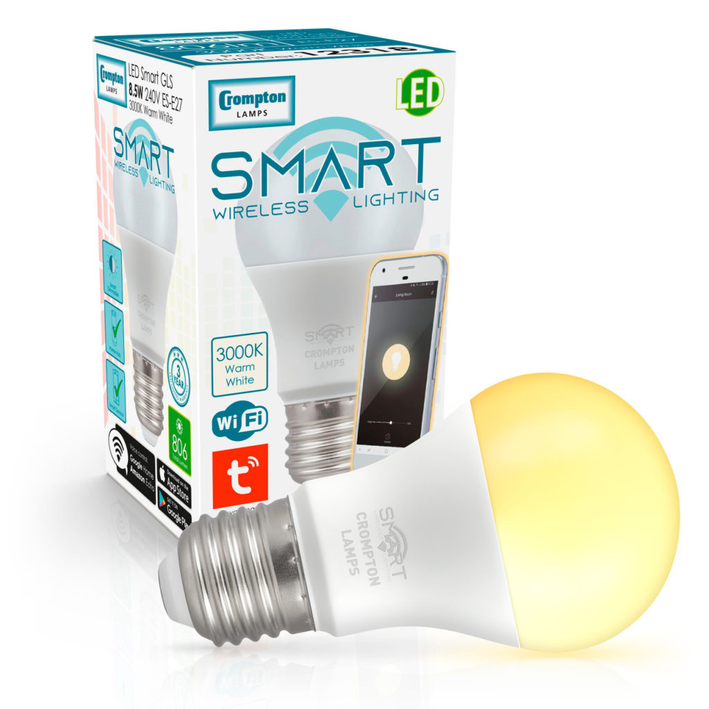 Crompton GLS LED Light Bulb Smart Wifi E27 8.5W (60W Eqv) Warm White